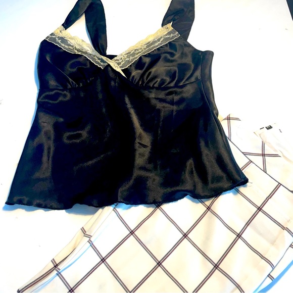 Bisou Bisou camisole, black with cream lace M - Picture 7 of 10